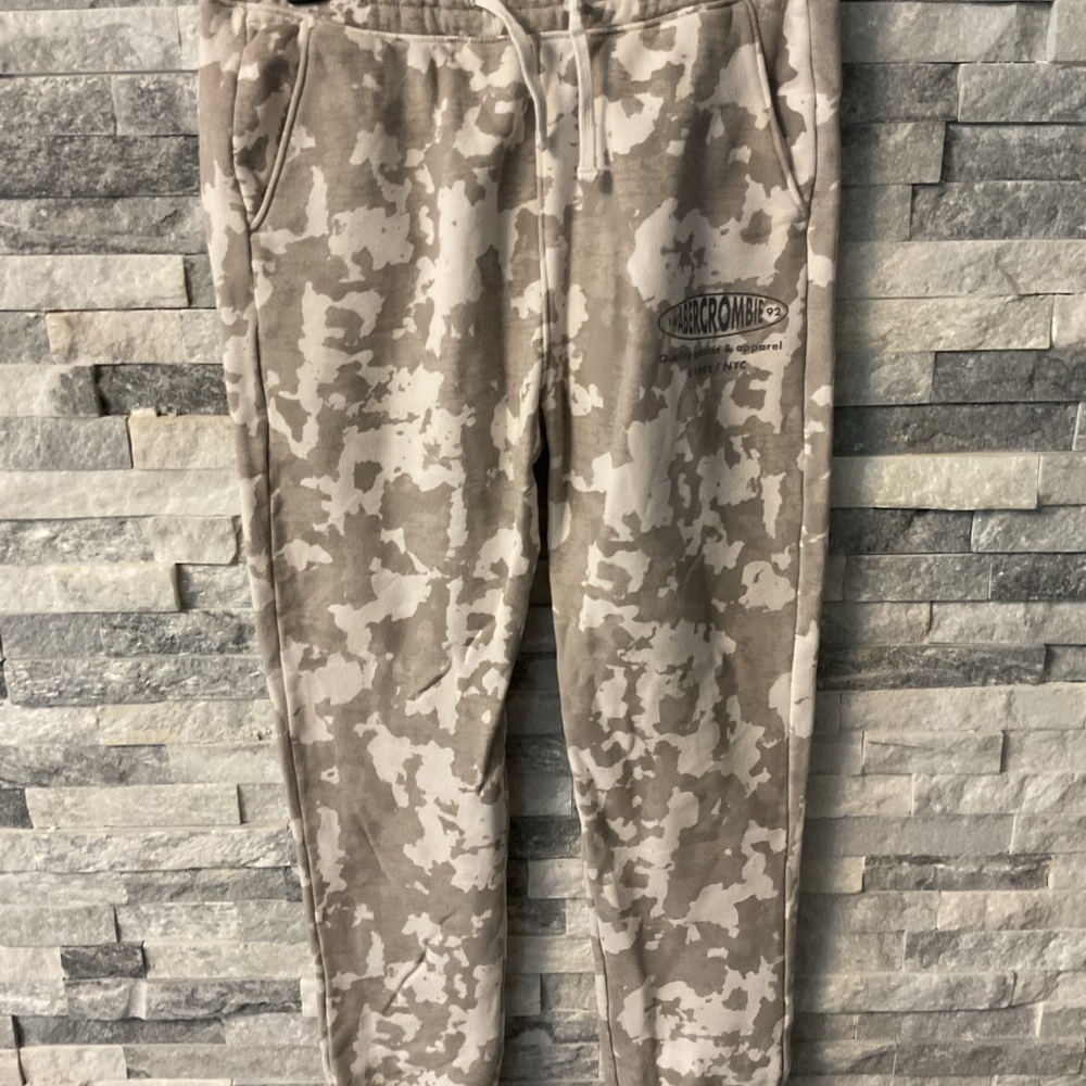 Abercrombie Kids Camouflage Joggers - Beige and White